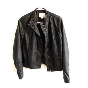 Faux Leather Black Jacket size Small